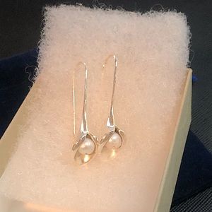 NWOT | Sterling Silver CallaLilly Shaped Earrings w/ Embedded Pearl